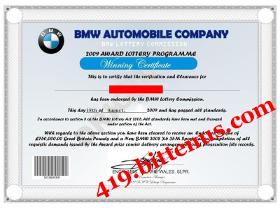 BMW Award Clearance Certificate